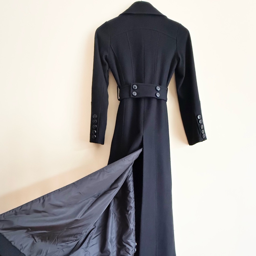 DÁLI Collection – Long Black Wool Blend Tailored Trench Coat – XS - Picture 3 of 4
